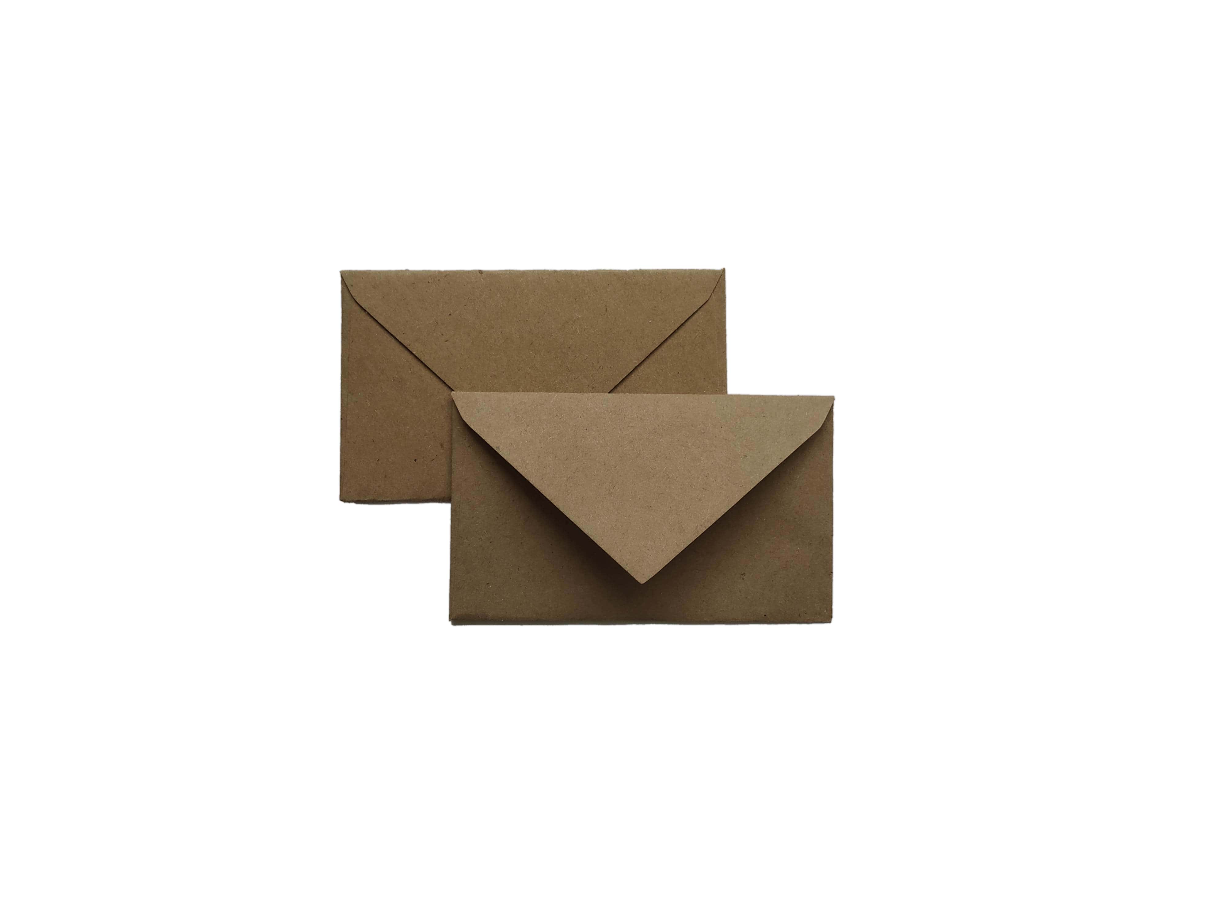 Крафт конверт для визиток/подарочных карт 60х100 мм, упаковка 20 шт